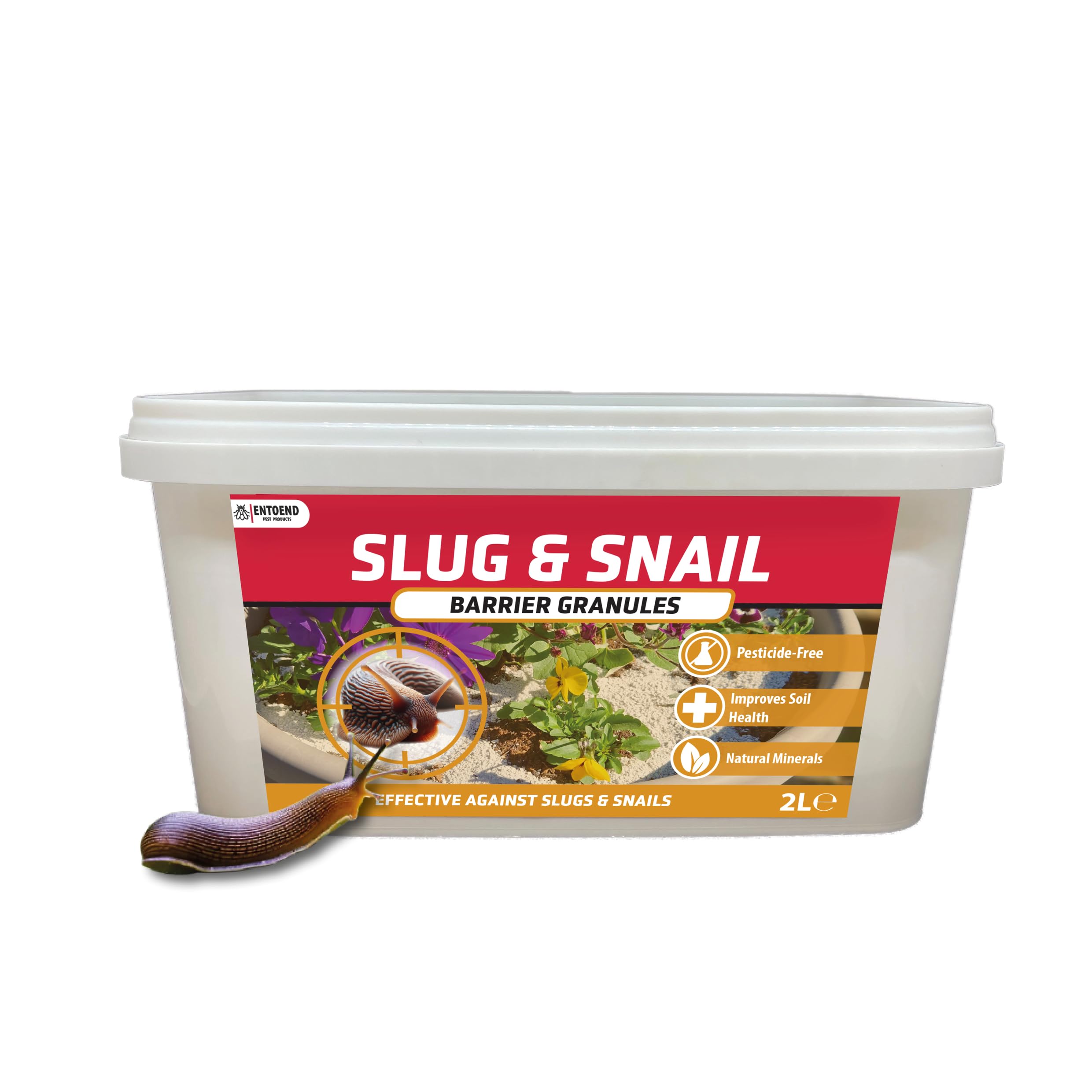 ENTOEND Slug and Snail Powder | Diatomaceous Earth Based Granules in a 1KG Strong Plastic Bucket | Physical Deterrent and Repellent for Slugs | Pet and Hedgehog Friendly Alternative to Pellets