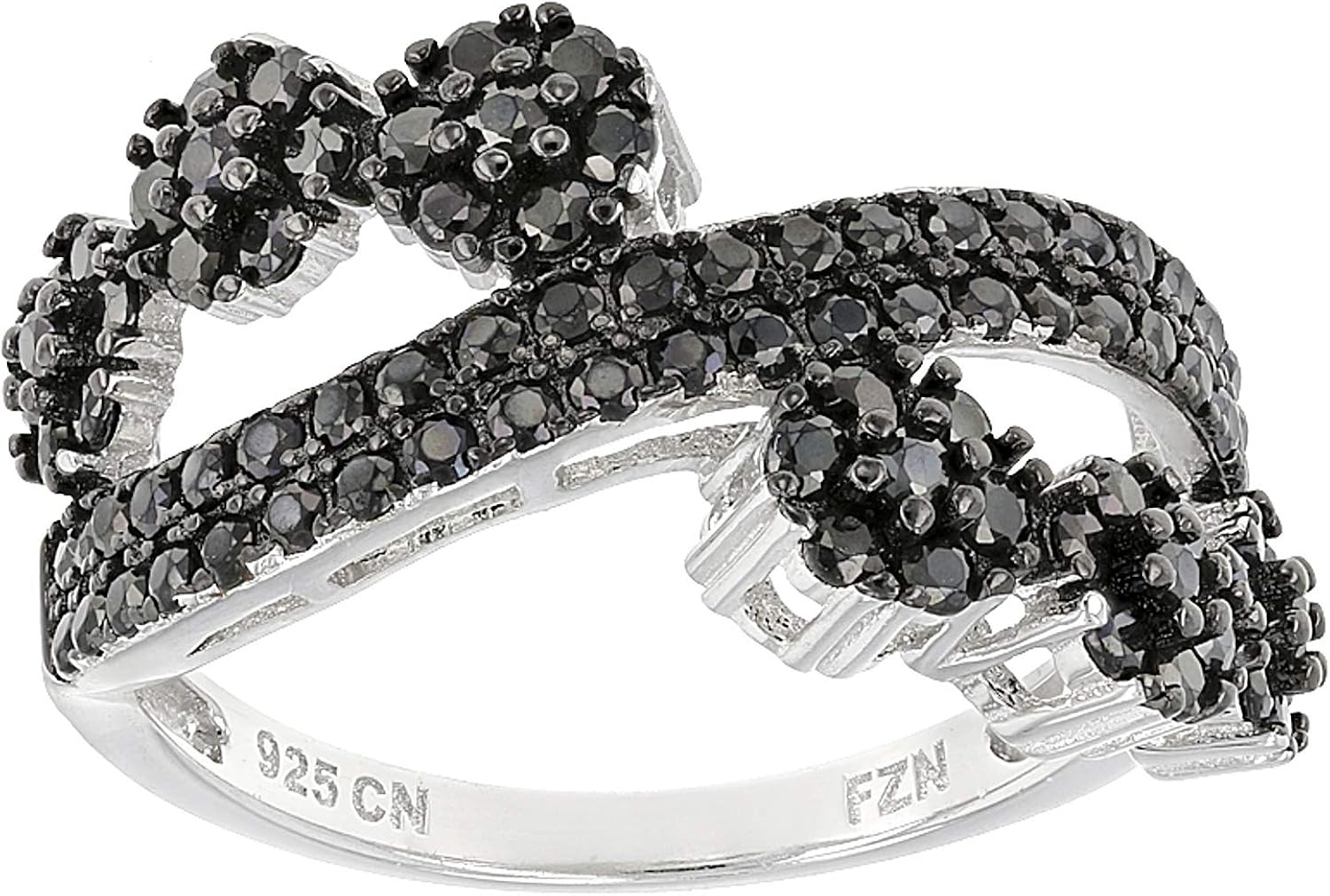 JTV Black Spinel Sterling Silver Ring 1.38ctw Amazon.co.uk Jewellery