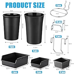 Roowest 60 Pcs Pegboard Cups Pegboard Bins