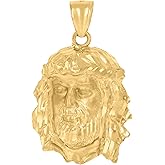 10kt Yellow Gold Mens Jesus Religious Charm Pendant