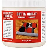 Gotta Grip-It Non-Slip Rug Fixative Gum 16 Oz - Safe and Easy to Use, Machine Washable and Dryer Safe, Backings Adhesive, Natural- 16 Oz
