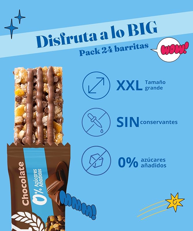 Big Barritas Sin Azúcares Añadidos Sabor Chocolate, 40 g