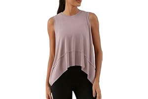 ODODOS Modal Soft Sleeveless Crop Top for Women Athletic Tee Gym Workout Cropped Yoga Tank