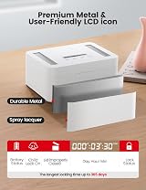 VAYDEER Metal Lock Storage Box with Timer Child Lock & LED Display - Home Safety view 2