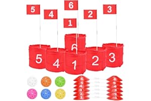 Golf Yard Game, 6 Holes Bucket Golf Games Backyard Golf Game Set Golf Practice Game for Adults Kids Lawn Beach Yard Camping P