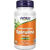 NOW Supplements, Organic Spirulina 500 mg, 100 Tabs