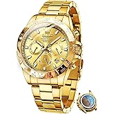 OLEVS Automatic Gold Watches for Men Luxury Classic Stainless Steel Calendar Luminous Waterproof Watches for Men