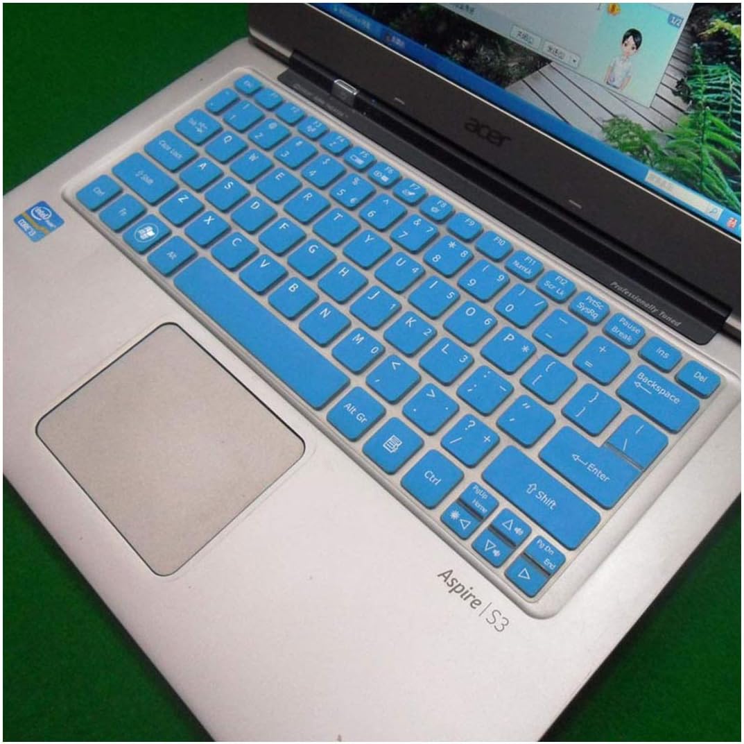 Silicone Keyboard Skin Cover Protector Case for Acer S3 S5 V5-171 V5-121 V5-131 A0756 A0725 Aspire One 725 756-Blue-