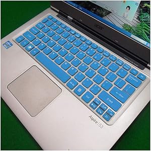 Silicone Keyboard Skin Cover Protector Case for Acer S3 S5 V5-171 V5-121 V5-131 A0756 A0725 Aspire One 725 756-Blue-