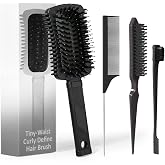 Curly Hair Brush Black, Volume Curl Defining Brush for Effortlessly Detangling Shaping and Styling Men's Women's Curls, Waves &amp; Coils, Curly Hair Products, Reduce Frizz