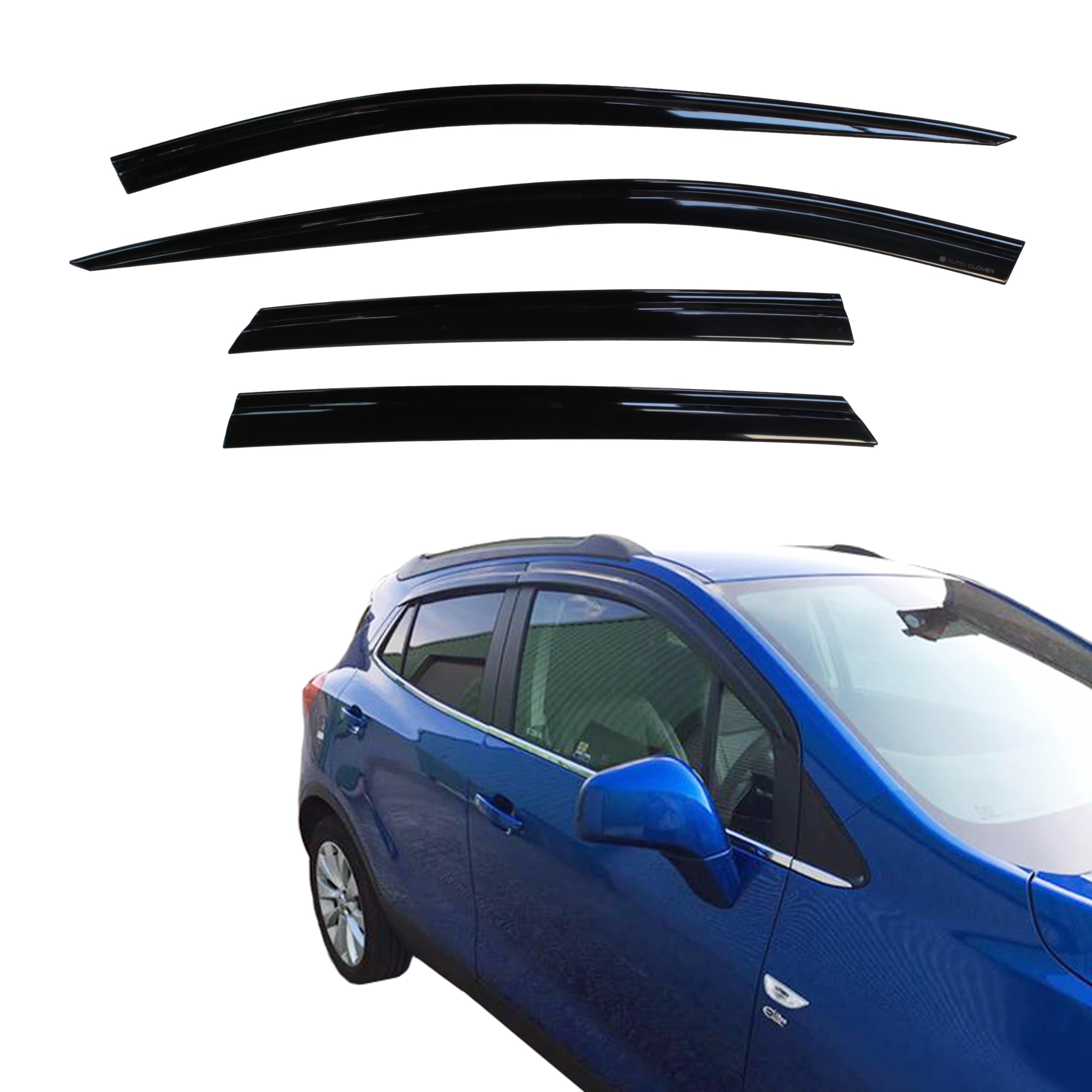 AUTO CLOVER Wind Deflectors Set for Vauxhall Opel Mokka (4 pieces)