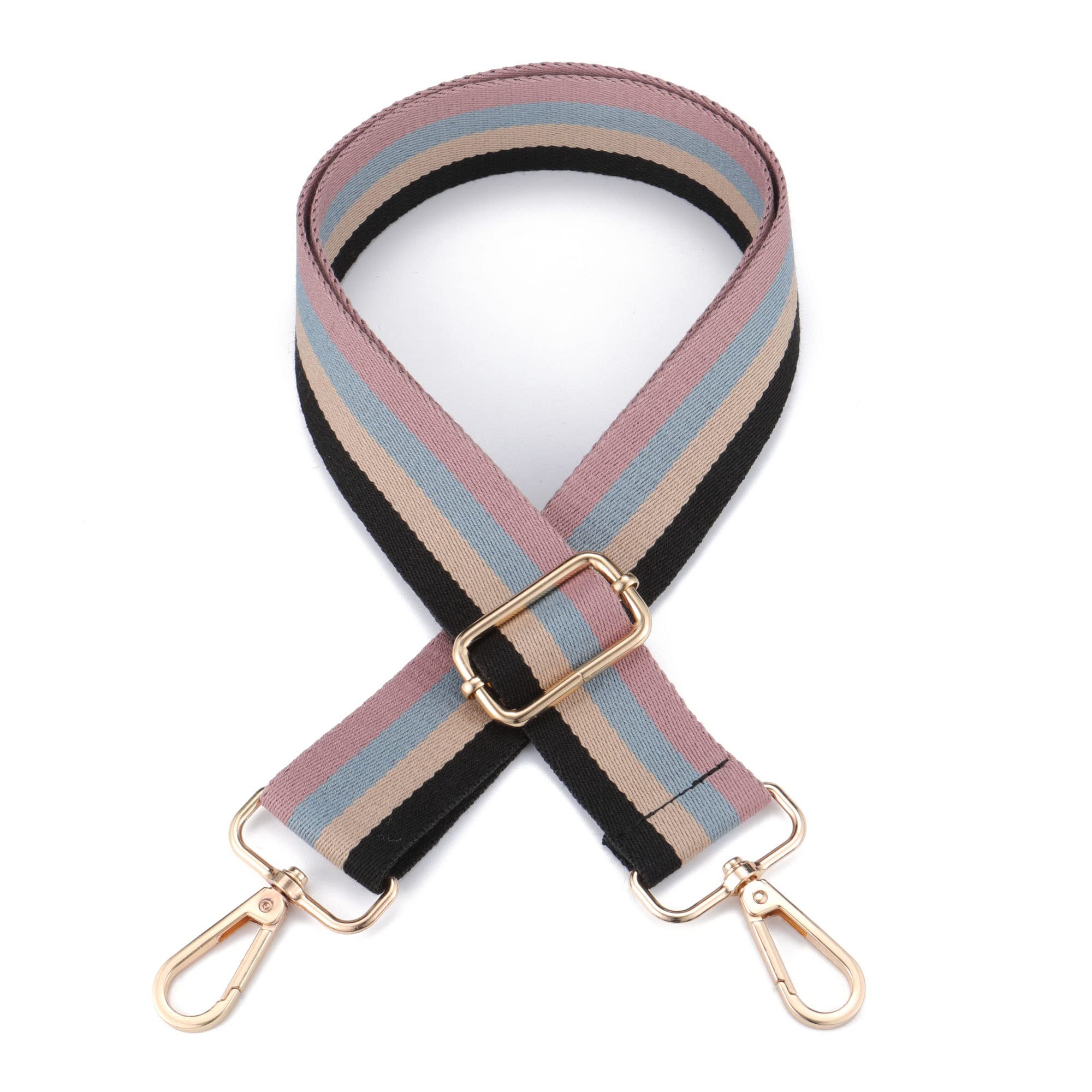 CHIC DIARY Purse Straps Replacement for Handbag Wide Crossbody Bag Straps Replacement Adjustable Shoulder Luggage Straps (Pink Stripe)