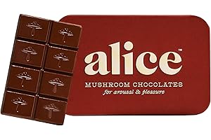 Alice Mushrooms Happy Ending | Sensual Mushroom Chocolates | Improves Mood, Performance, Vitality, Energy and Engagement | Cordyceps, Ashwaganda, Cayenne, Cinnamon & More