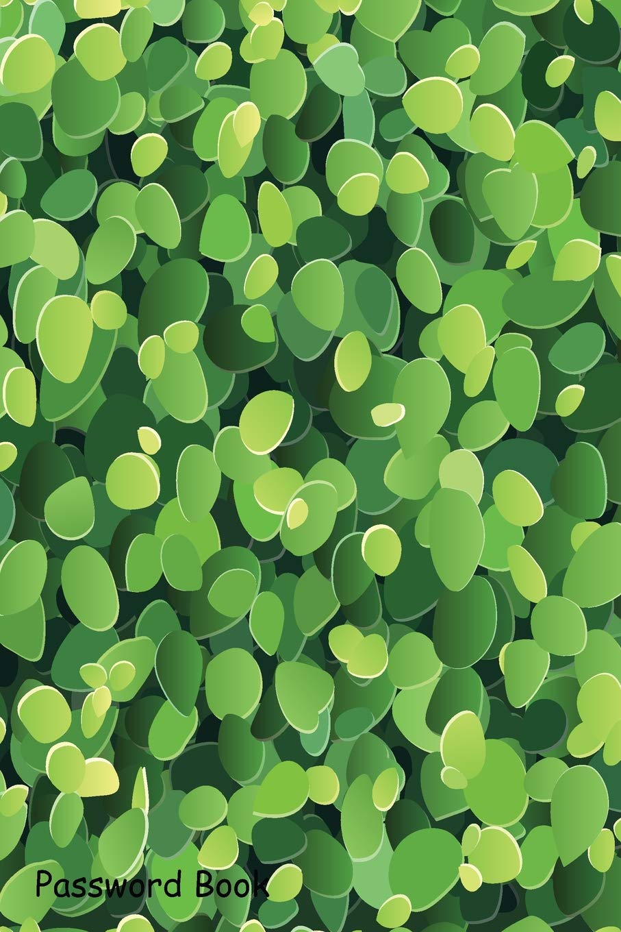 Password Book: Include Alphabetical Index With Background with stylized green leaves