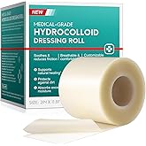 Hydrocolloid Dressings, Hydrocolloid Dressing Roll for Wound Care - Cut-to-Size, Extra Large Hydrocolloid Patch Bandages with