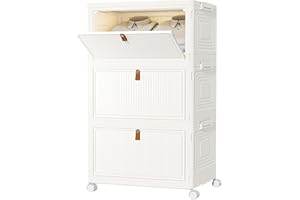 HOMIDEC Closet Organizers and Storage 70Qt 3 Pack Stackable Storage Bins with 1 Lid Closet Organizer Boxes for Clothes Foldable Storage Box for Clothes/Office Supplies/Snacks(Milky)