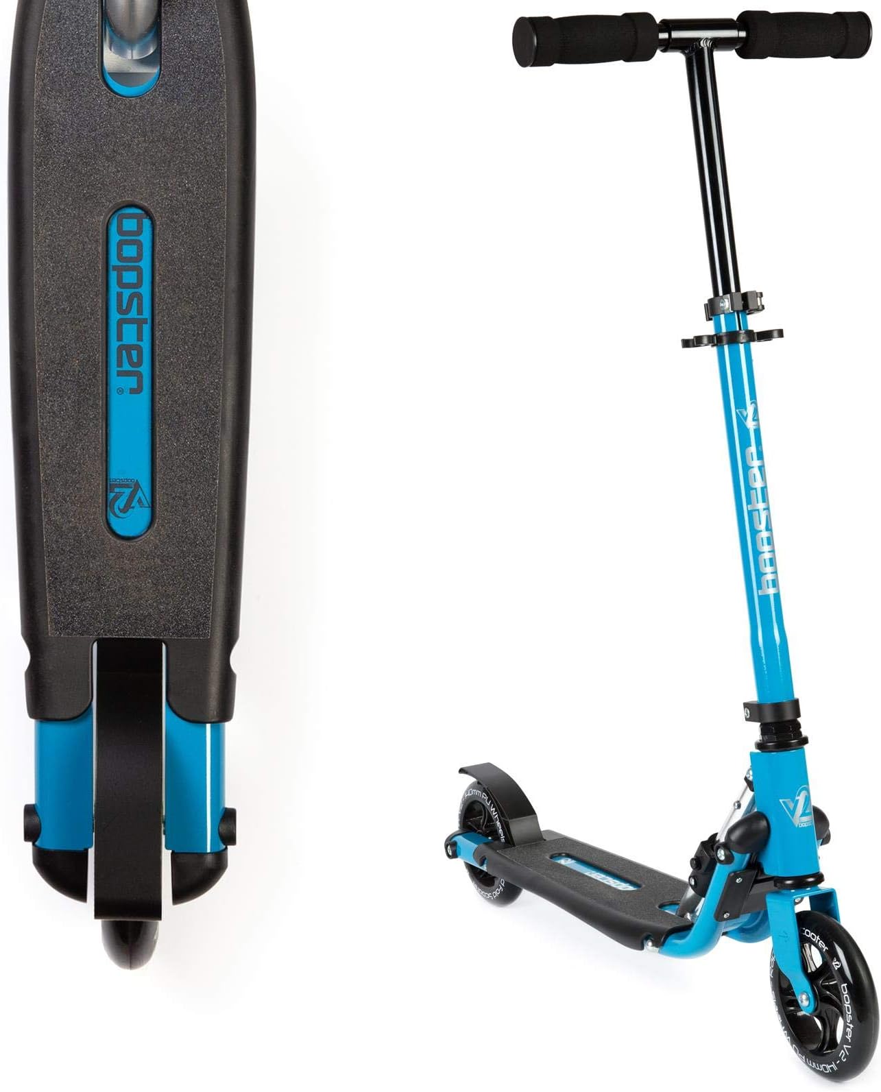 bopster 2 Wheeled Scooter Folding V2 In Line Racing Kick Sport Ride-On Big Wheel For Older Kids Teens Small Adults