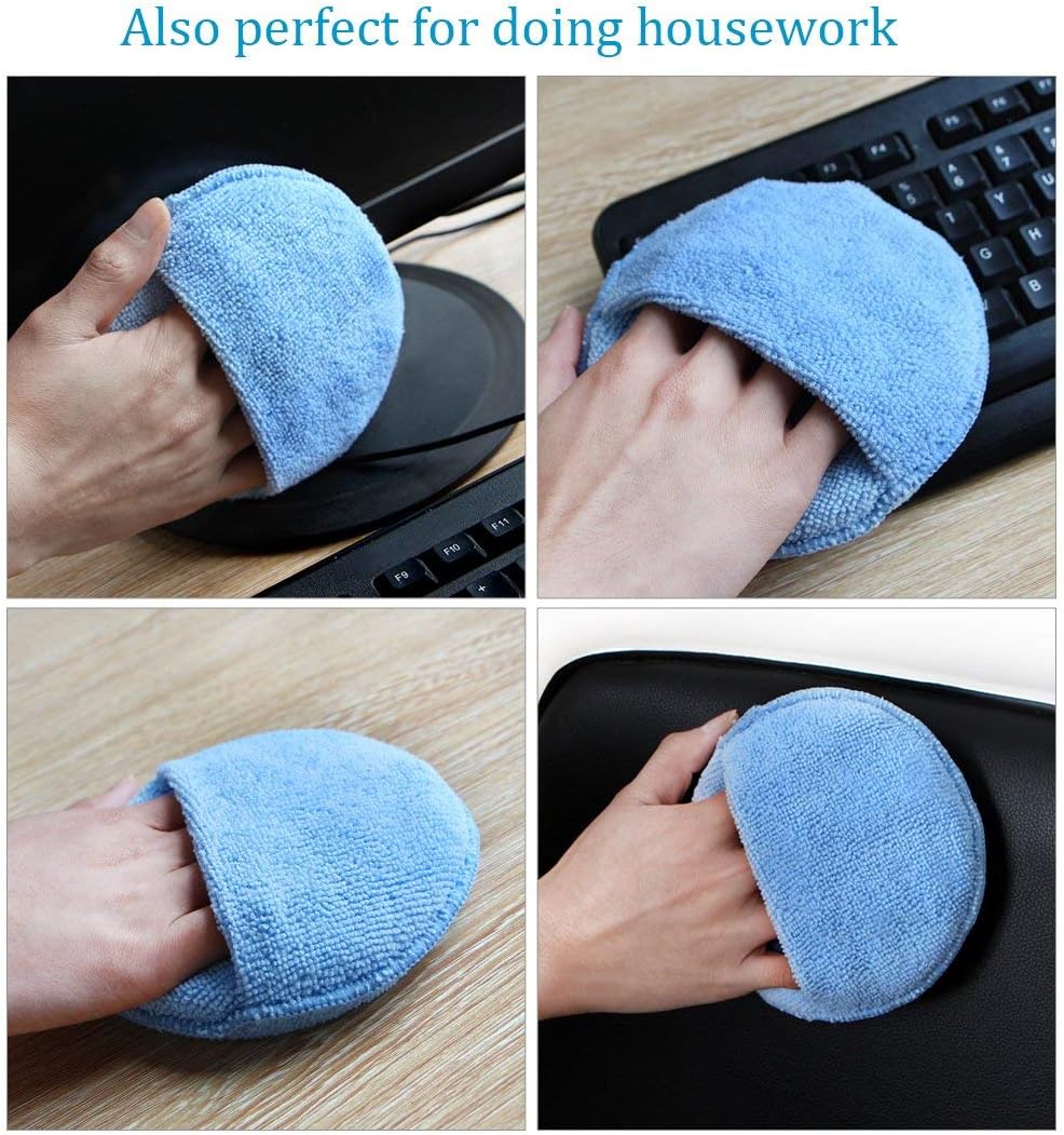 ZUKABMW Car Polish Applicator Pads, Car Beauty Waxing Sponge Round Pressed Edge Car Polishing Pads Ultra-fine Fiber Polishing Small Sponge 12pcs (3 color) - Image 5