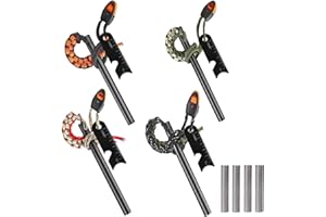 YUZTOUSP 4 Pack Ferro Rod Fire Starter Flint Survival Tool Flint and Steel Fire Starter Kit 6-in-1, Portable Ferro Rod Striker with Paracord Handlead for Campfires Survival Emergency Kit
