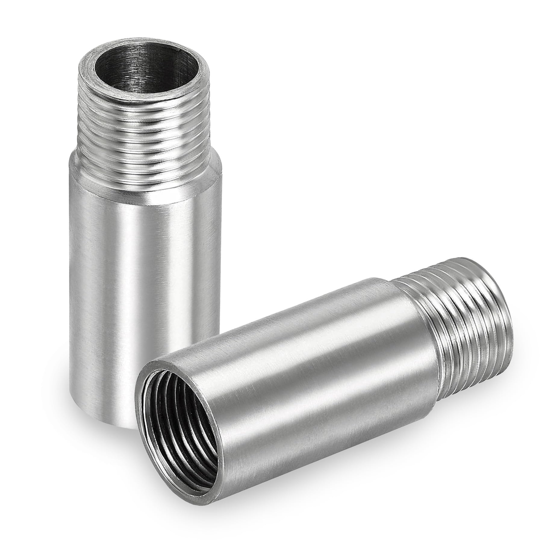 LEPEVNEY Stainless Steel Shower Head Extension Arm Shower Head Adapter, 60mm Length, 1/2PT Male to 1/2PT Female Thread - Set of 2