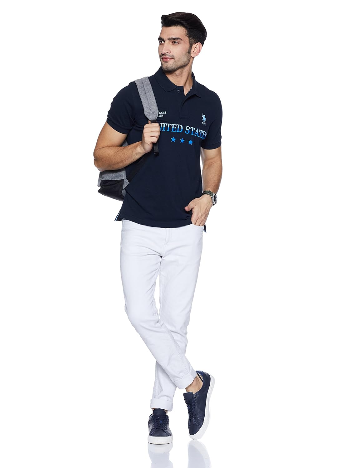 us polo association men's solid regular fit polo