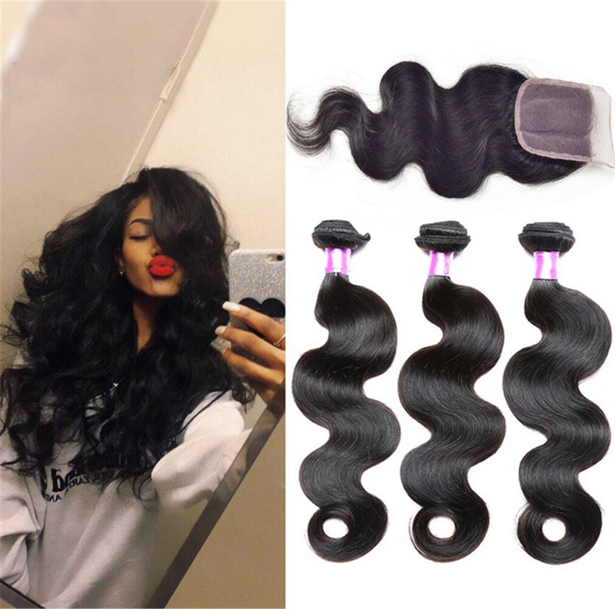 Amazon Com Cool2day 8a Brazilian Body Wave 4 Bundles With