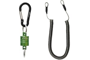 GOODCAT Strongest Magnetic Net Release Magnetic Keychain Fly Fishing Net Retractor Magnet Clip Holder Retractor with Retractable Coiled Lanyard Carabiner
