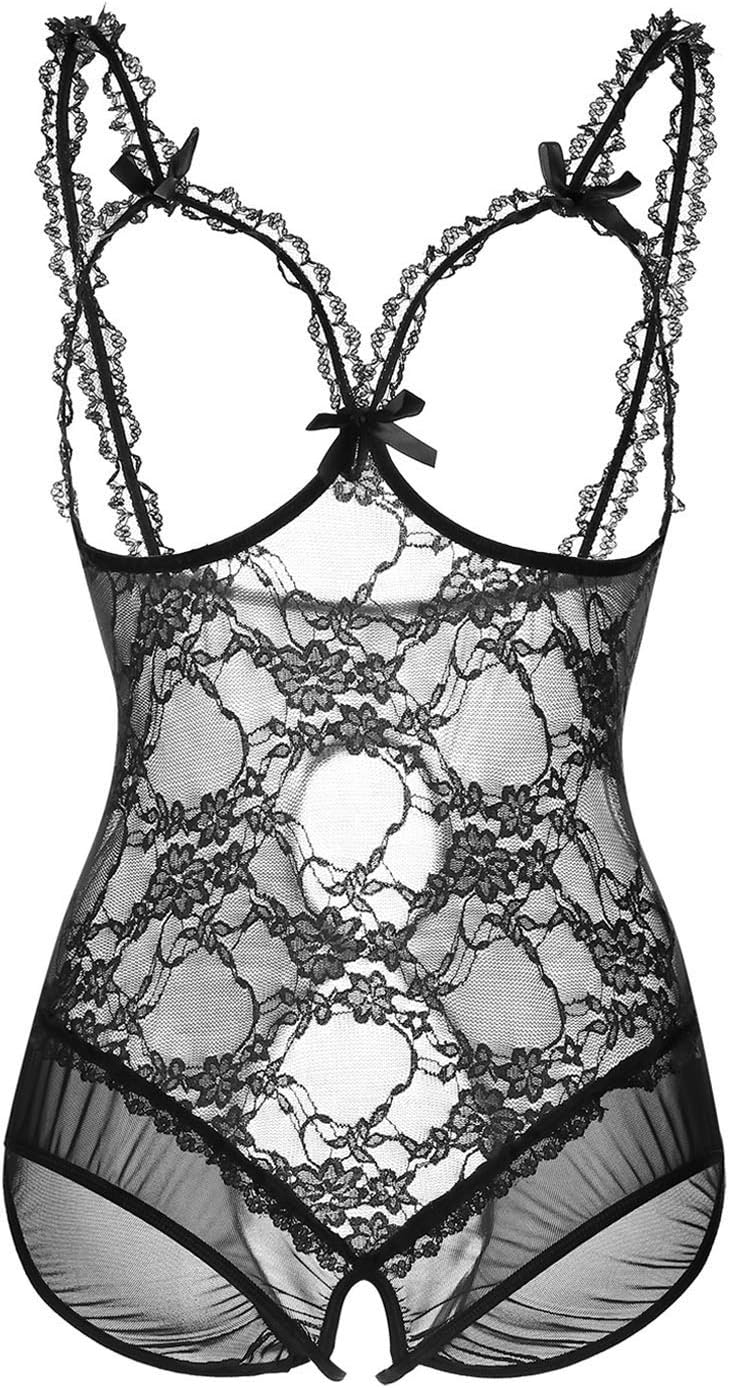 Women Sexy Lingerie Plus Size Lace Babydoll Mesh Leotard Teddy One Piece Miniskirt Nightie