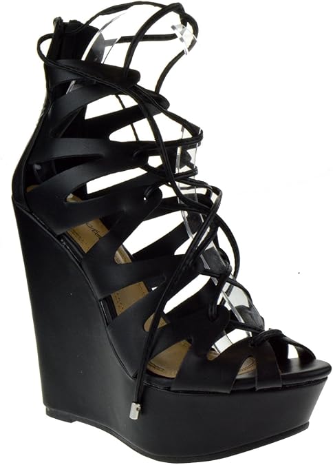 2019 Ankle Strap Espadrille Sandals Women Wedge Sandals Canvas Platform Wedges Fashion Lace up 