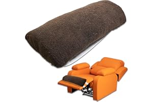 S-SNAIL-OO Recliner Leg Rest Cushion Sofa Footrest Pillow, 23×10×2" Half Moon Bolster Pillow with Cover&Elastic Band, Multifunctional Sofa Recliner Pillow for Head/Neck/Waist/Leg/Feet (Brown, 1PCS)