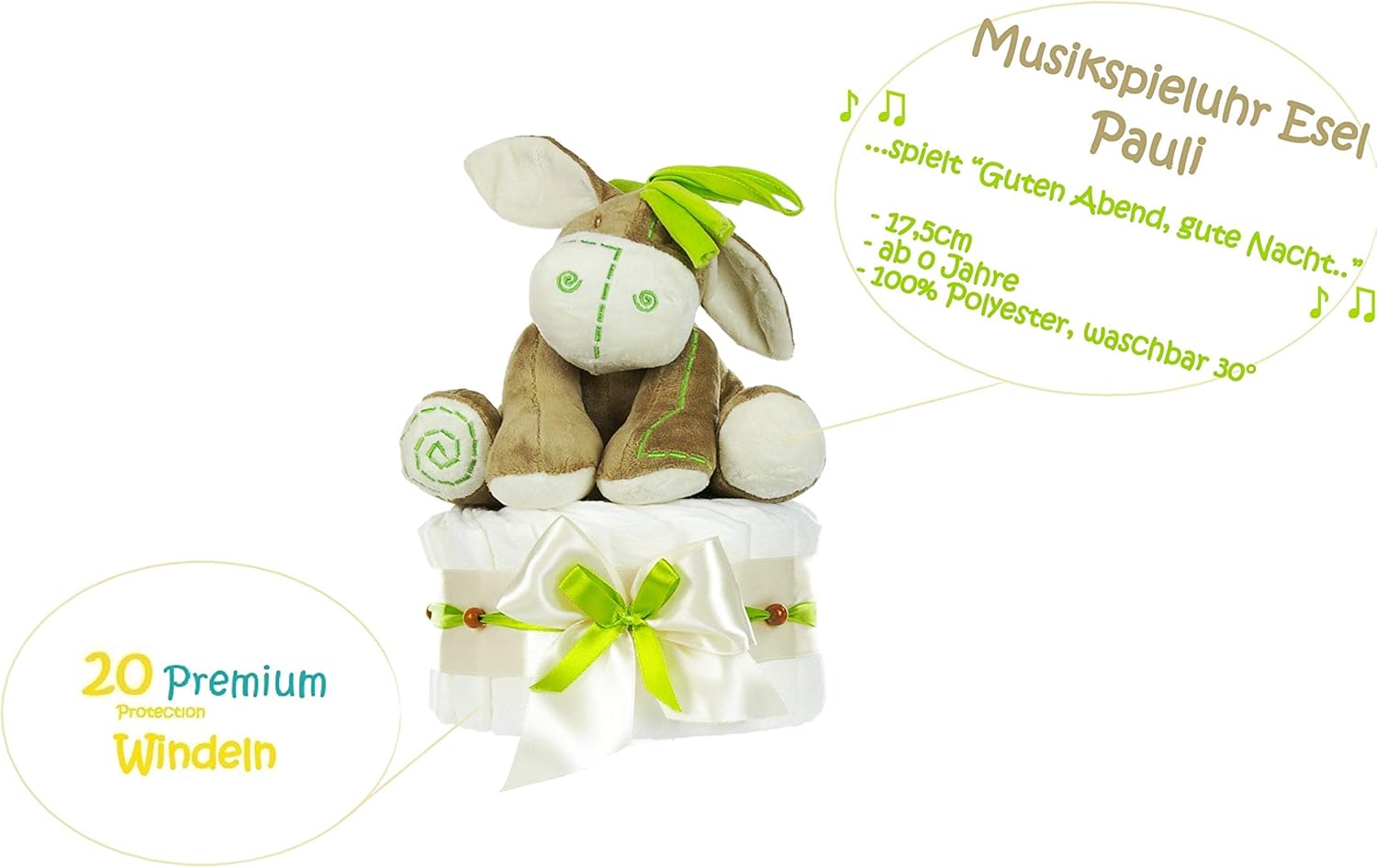 21 Pieces Dubistda C Gateau De Couches Neutre Cadeau De Naissance Fille Garcon Beige Creme Pomme Boite A Musique Bebe Ane Vert 35 Cm Carte De Vœux Couches Bebe Et Puericulture Estiloss Com