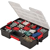 CRAFTSMAN Stackable Storage Organizers with Removable Dividers, 2 Pack Hardware Box Storage for Screws, Nuts, Nails, Bolts (C