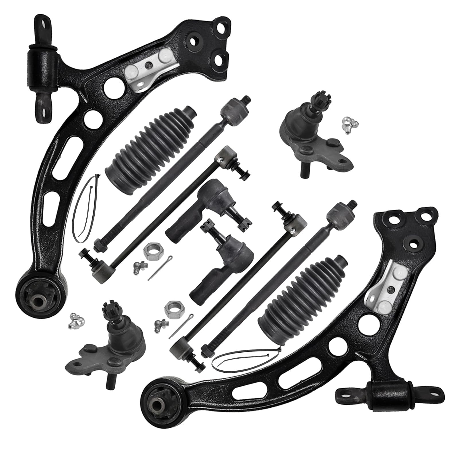 Photo 1 of ASTARPRO - 12pc Front End Suspension Kit for 97-01 Toyota Camry Lexus ES300 1997 1998 1999 2000 2001, 2 Lower Control Arms + 2 Ball Joints + 2 Sway Bar Links + 4 Inner & Outer Tie Rod Ends + 2 Boots