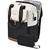 LOVEVOOK Laptop Backpack for Women, 15.6 Inch Work Laptop Bag with USB Port, Fashion Teacher Nurse Backpack Purse, Waterproof Travel Computer Backpack with Organizer Bag, 2PCS
