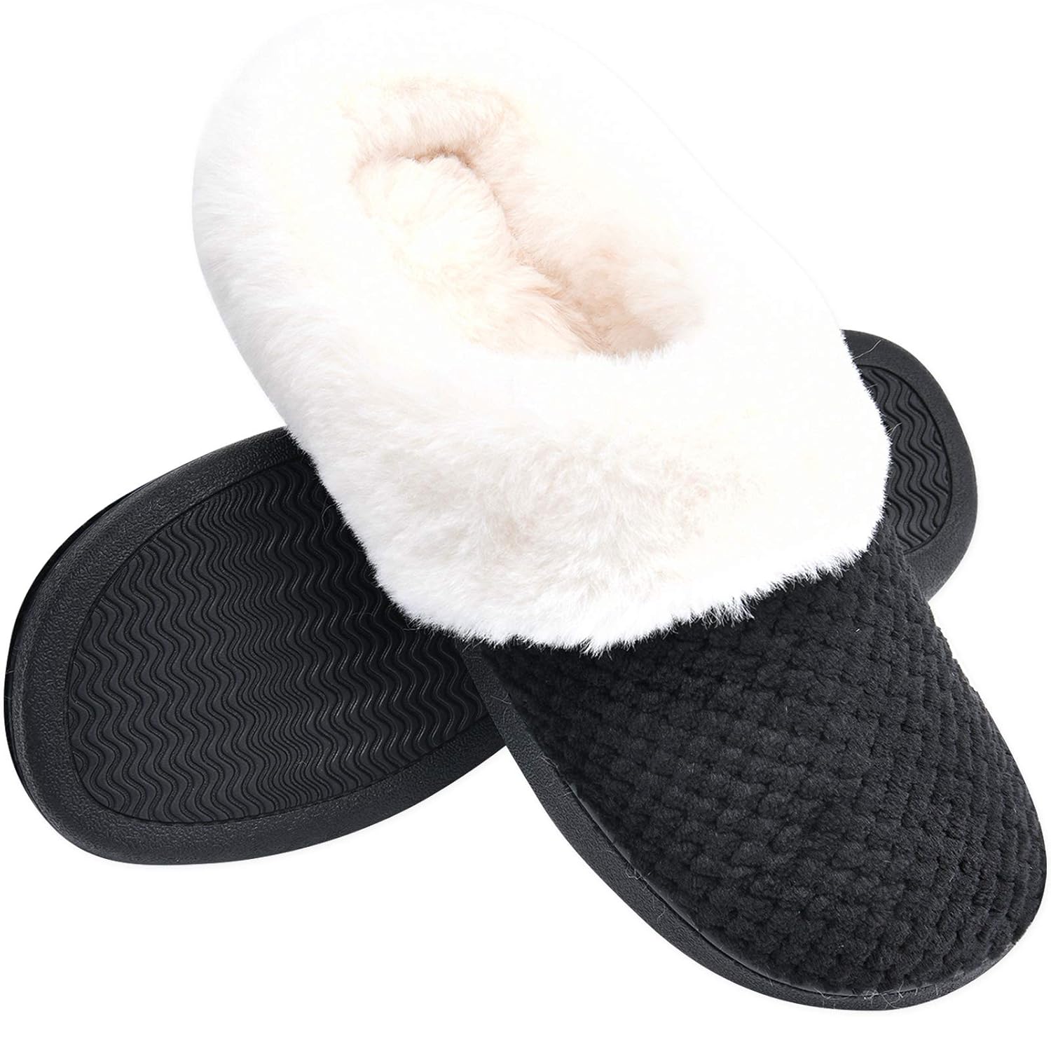 Buy Temi Women's Soft Warm Memory Foam Slippers, Faux Fur Lined Fluffy