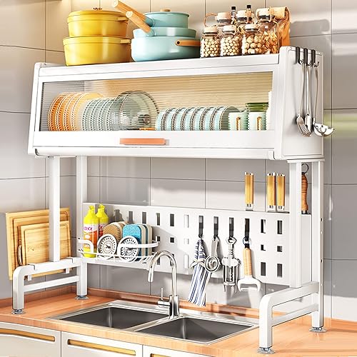 Yoleduo Over The Sink Dish Drying Rack Space-Saving Kitchen Sink