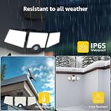 Lepro Solar Security Lights Outdoor Motion Sensor 1200LM 3 Heads IP65 view 5
