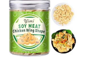 YIMI TVP Soy Curls, Textured Vegetable Protein, Vegan Chicken Chunks, Meat Substitute, Plant Based, Unflavored, Just Like Chicken Wing, Ideal for Gift, 4.6 oz