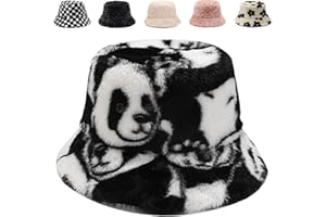 Gadfary Bucket Hat Women Furry Fuzzy Bucket Hats for Ladies, Winter Warm Fluffy Plush Faux Fur Hat for Women
