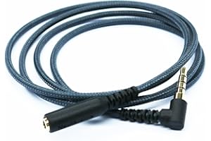 KetDirect 150cm(4.5ft) Right Angle 4 Pole 3.5mm 1/8 inch Male to 4 Pole 3.5mm 1/8 inch Female Stereo Audio Headphone Earphone