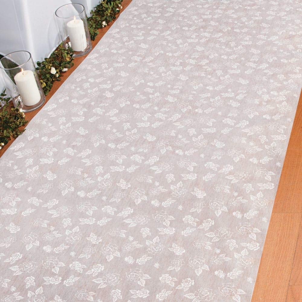 Rose Print Wedding Aisle Runner (100 Ft. X 3 Ft)