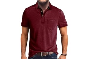 SEGANUP Men's Fashion Polo Shirts Short Sleeve Casual Cotton Golf Shirts Moisture Wicking Polo Shirt with Pocket
