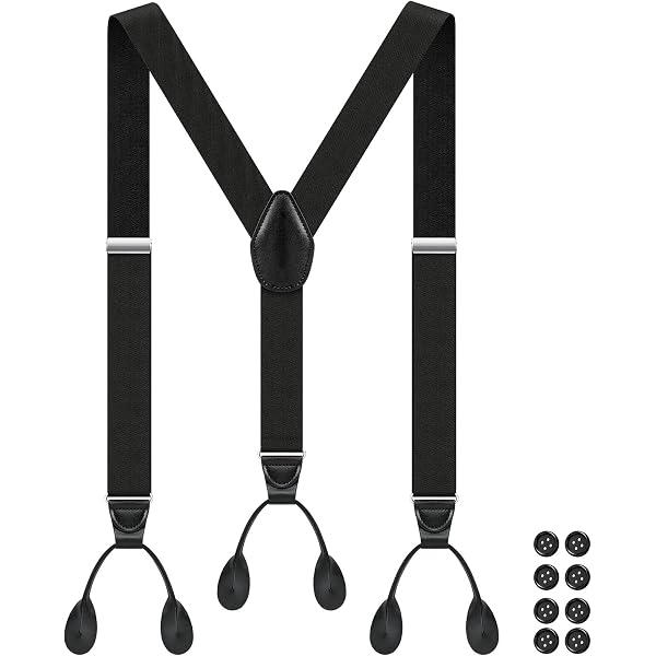 Mens Trucker Side Clip Suspenders Heavy Duty X Back 1.4