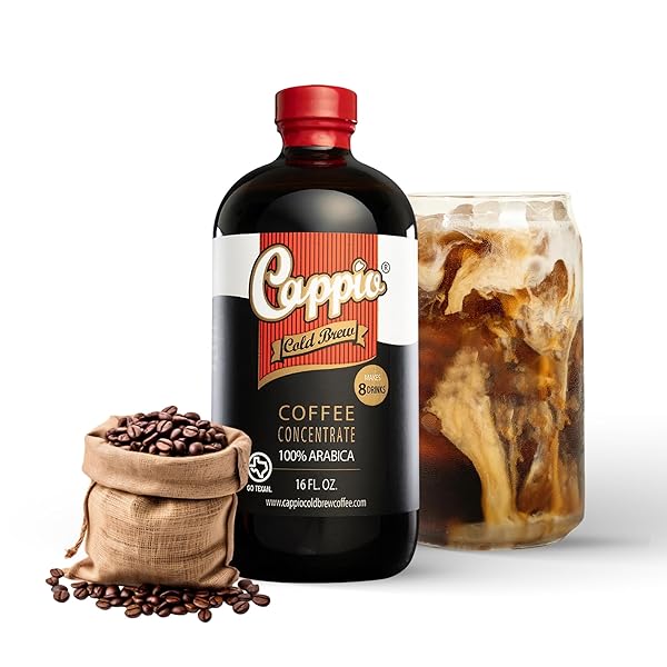 CAPPIO COLD BREW CONCENTRATE – 1 PACK | SMOOTH & VERSATILE COFFEE CONCENTRATE | SMALL-BATCH ROASTED | 16 FL OZ