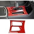 crosselec Carbon Fiber Central Control Gear Shift Panel Trim Fit for Dodge Charger 2015+ (red)