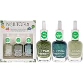 Nailtopia Be-Leaf In Yourself Kit: Ultra Wear, Trendy Trio Kit - All Natural, Strengthening Biotin and Superfood-Infused Polish - Chip Resistant Formula - Quick-Dry, Long Lasting Wear - 3 pc