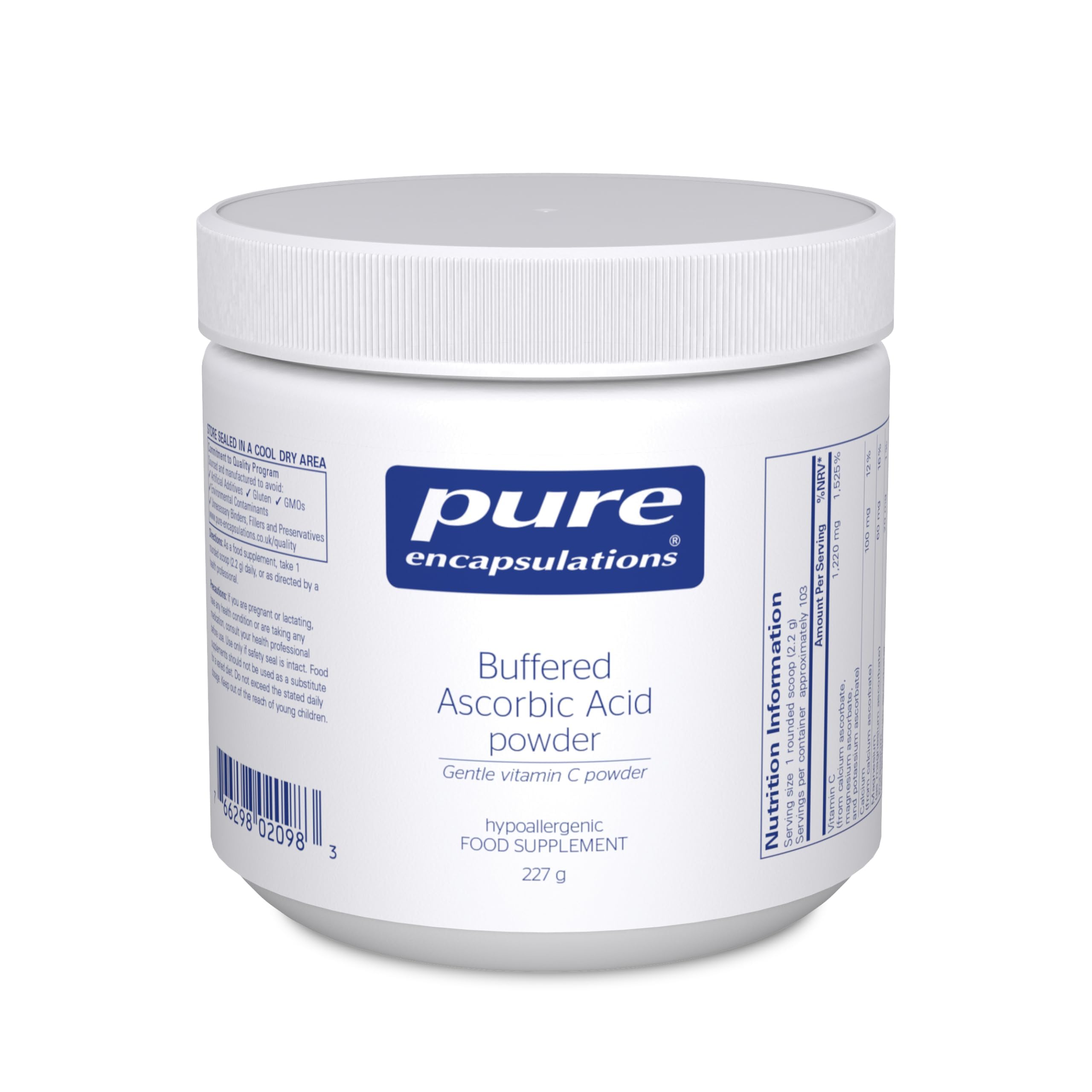 Pure Encapsulations Buffered Ascorbic Acid Powder - Gentle Vitamin C - 227 Grams