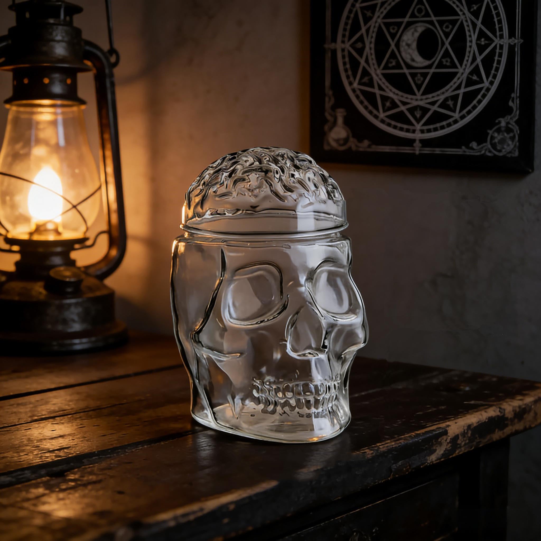 Wine Carafe Accessories Water Carafe Wine Filter Wine Dispenser Wine Aerator Red Wine Decanter Water Jugs Whisky Decanter Skull Gifts for Housewarming Rum Alcohol for Home Bar (Brains Skull-1000ml)