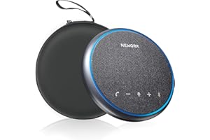 NEWORK AI Conference Speakerphone – 3 AI Mics, 360° Clear Voice, Noise Reduction, 12H Battery, Bluetooth & USB-C, Perfect for Home & Office Meetings