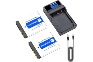 2-Pack NP-BD1 NP-FD1 NPBD1 NPFD1 Battery +Quick Charger Compatible for Sony Cyber-Shot DSC-G3, DSC-T2, DSC-T70, DSC-T75, DSC-